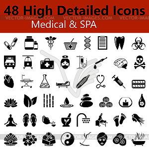 Medical and SPA Smooth Icons - vector image