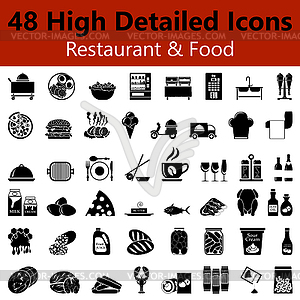 Restaurant and Food Smooth Icons - vector clip art