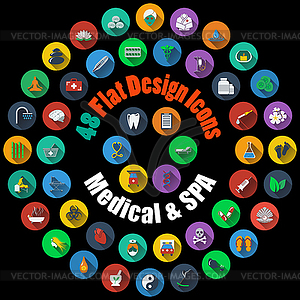 Medical and SPA Icons - vector image