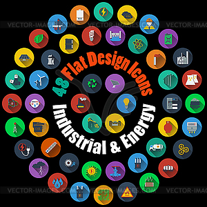 Industrial and Ecology Icons - vector image