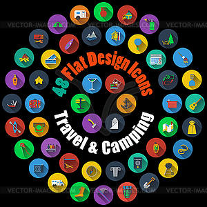 Travel and Camping Icons - vector EPS clipart