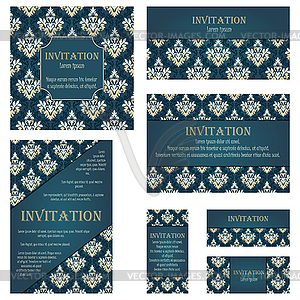 Set of Invitation Cards - color vector clipart