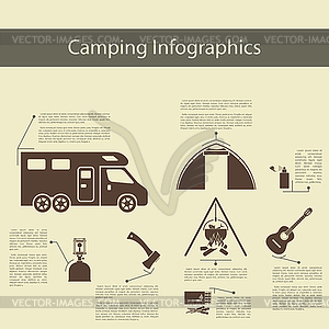 Camping Infographics - vector clip art