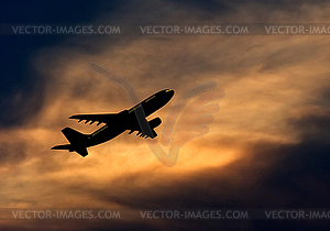 Plane in Sky - vector clip art