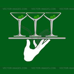 Waiter Hands With Tray - vector image