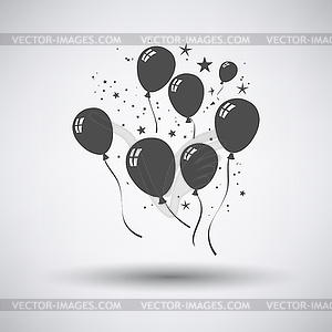 Party Balloons and Stars Icon - vector image