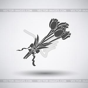 Tulips Bouquet Icon - vector image