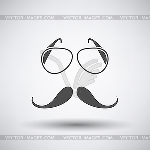 Glasses and Mustache Icon - white & black vector clipart