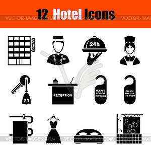 Set of hotel icons - vector image