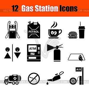 Set of Petrol station icons - vector image