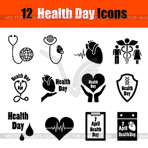 Set of Health day icons - vector clipart