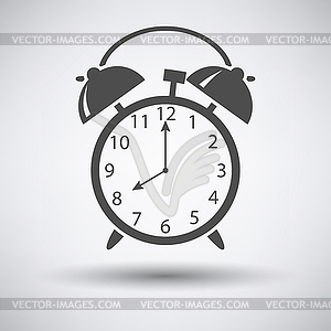 Alarm clock icon - white & black vector clipart