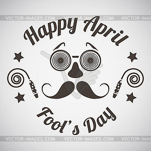 April fool`s day emblem - royalty-free vector clipart