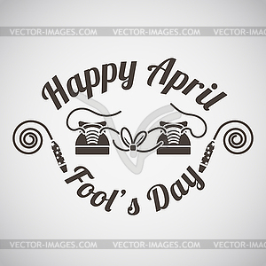 April fool`s day emblem - vector image