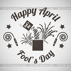 April fool`s day emblem - vector image