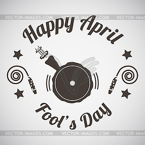 April fool`s day emblem - vector clip art