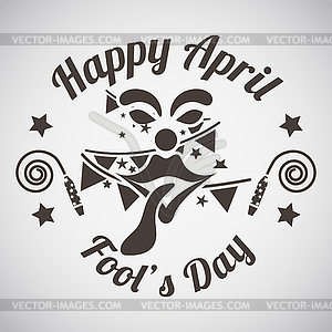 April fool`s day emblem - vector image