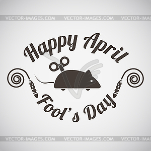 April fool`s day emblem - vector image