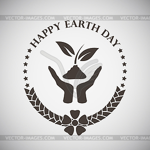 Earth Day Emblem - vector clip art