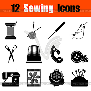 Set of sewing icons - vector image