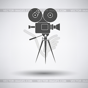 Retro cinema camera icon - white & black vector clipart