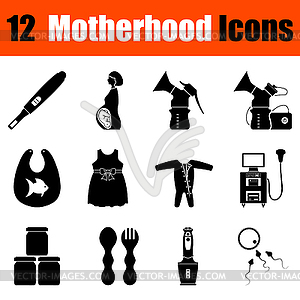 Set of motherhood icons - vector image