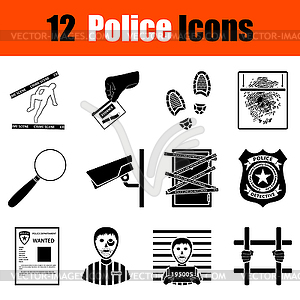 Set of police icons - vector image