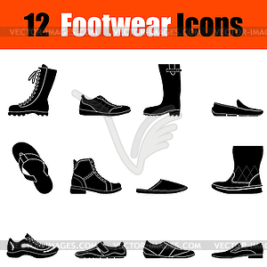 Set of man`s footwear icons - vector clip art