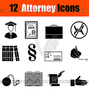 Set of attorney icons - vector image