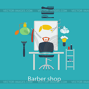 Barber shop flat design - vector clipart