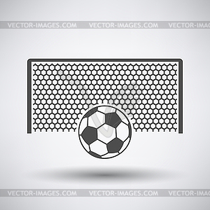 Soccer gate with ball on penalty point icon - vector clipart / vector image