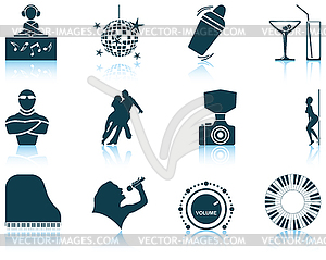 Set of Night club icons - vector image