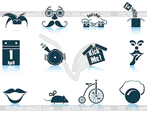 Set of April Fool`s day icons - vector clip art