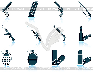 Набор иконок оружия - векторное изображение EPS