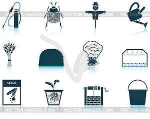 Set of gardening icons - vector image