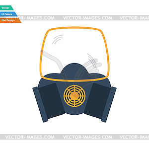 Flat design icon of chemistry gas mask - vector image