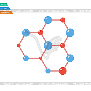 Плоский дизайн значок связи химии гекса - изображение в формате EPS