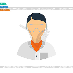 Flat design icon of chemist in eyewear - vector clip art