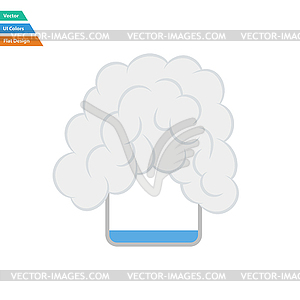 Flat design icon of chemistry reaction in glass - royalty-free vector clipart