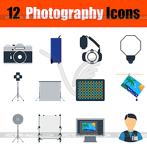 Photography icon set - vector image