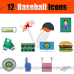 Набор иконок бейсбол - клипарт в векторе / векторное изображение