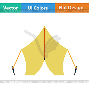Flat design icon of touristic tent - vector clip art
