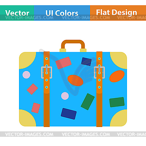 Плоский дизайн иконок чемодан - цветной векторный клипарт