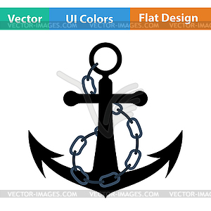 Icon of sea anchor - vector clip art