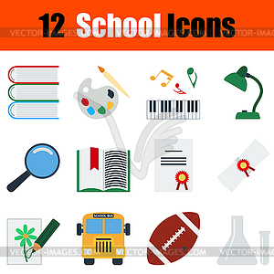 Flat design education icon set - vector clip art