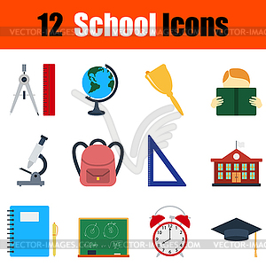 Flat design education icon set - vector clipart / vector image