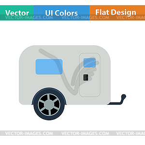 Icon of camping family caravan car - vector clipart