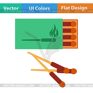 Flat design icon of match box - royalty-free vector image