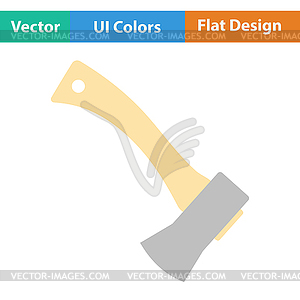 Flat design icon of camping axe - vector clip art