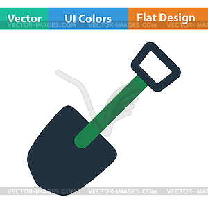 Flat design icon of camping shovel - vector image